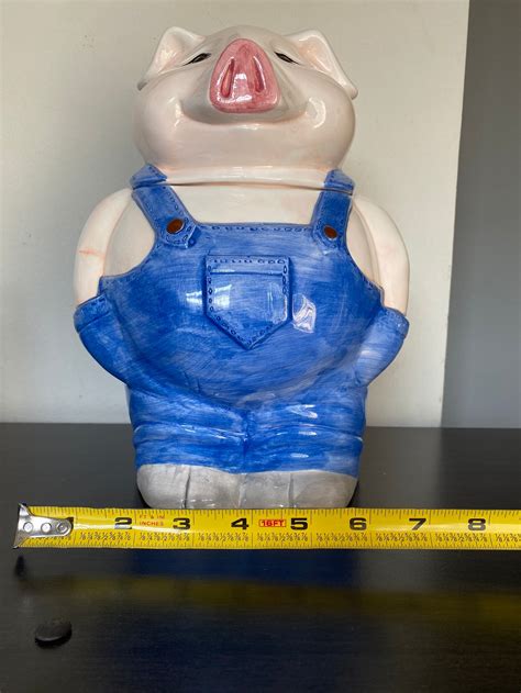 Wilbur Pig In Overalls Cookie Jar Etsy