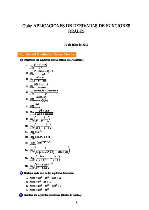 Aplicaciones De La Derivada PDFCOFFEE