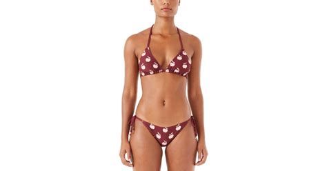 Kate Spade Triangle Bikini Top Bottom In Red Lyst