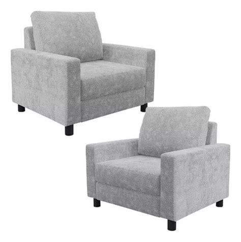 Kit 02 Sillones decorativos para salón Malta Bouclê Grey MercadoLibre