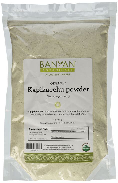 Banyan Botanicals Kapikacchu Mucuna Pruriens Organic Herbal Powder