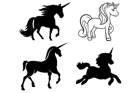 Unicorn Vector Silhouette Design Graphic By Ui Sahirsulaiman · Creative