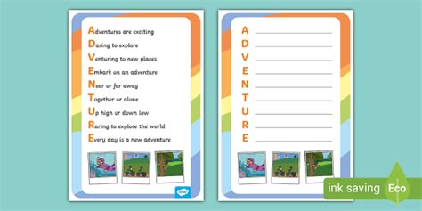 Adventure Acrostic Poem Example Teacher Made Twinkl