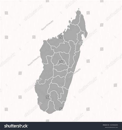 Detailed Map Madagascar States Cities Can Stock Vector (Royalty Free ...