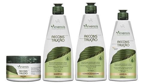 Kit Arvensis Reconstrução Shampoo Condicionador 300ml Leave In