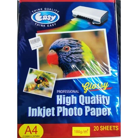 A4 Glossy Inkjet Photo Paper 240 210 180 Gsm 20 Sheets Shopee