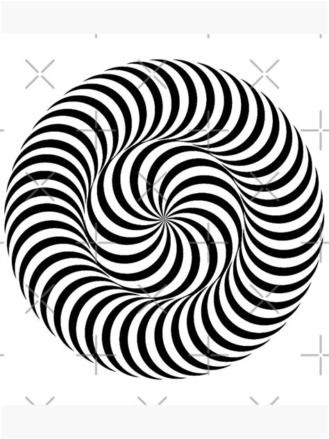 Black And White Hallucination Pattern Spiral Optical Illusion Trippy