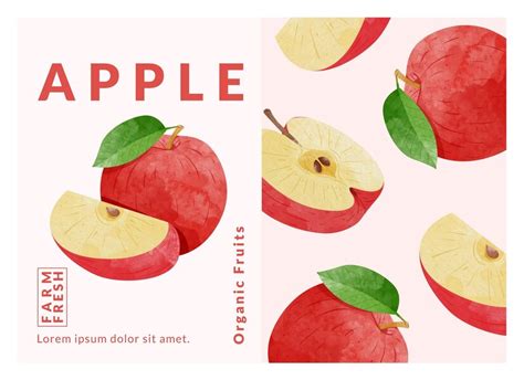 Premium Vector Apple Packaging Design Templates Watercolour Style