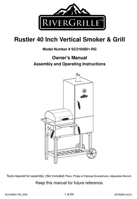 Rivergrille Rustler Owners Manual Assembly And Operating Instructions Pdf Download Manualslib