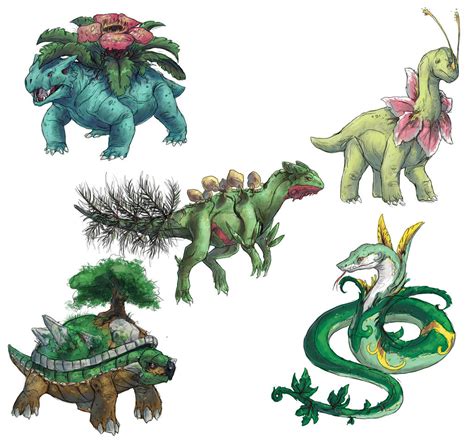 Realistic Pokemon Sketches: Grass Final Evolutions by ReneCampbellArt ...