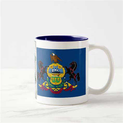 Pennsylvania Map And State Flag Two Tone Coffee Mug Zazzle