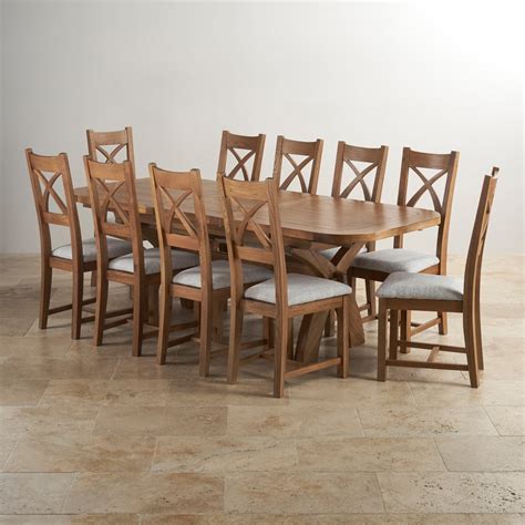 Hercules Dining Set In Rustic Oak Extending Table Chairs