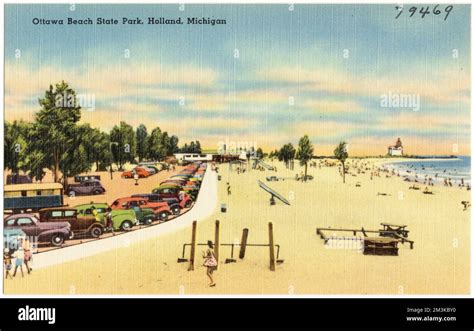 Ottawa Beach State Park, Holland, Michigan , Beaches, Tichnor Brothers Collection, postcards of ...