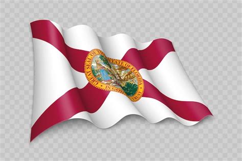 La Bandera Ondeante Realista En D De Florida Es Un Estado De Los