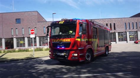 Wachausfahrt HLF 20 RTW Berufsfeuerwehr Krefeld Hauptwache Auf