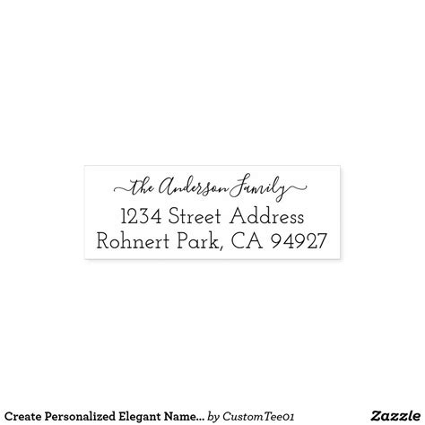 Create Personalized Elegant Name Return Address Self Inking Stamp