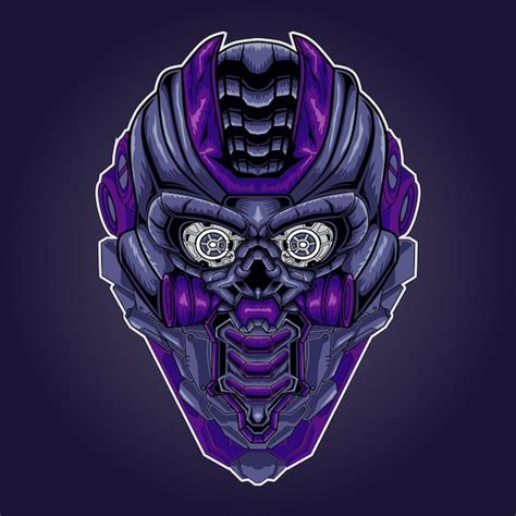 Premium Vector Mecha Head Illustration Vector