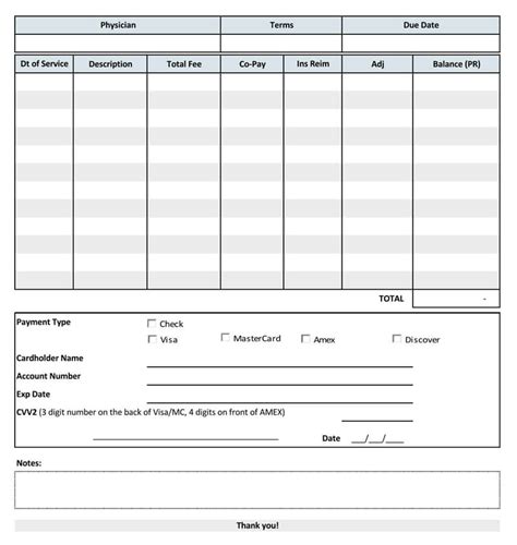 Free Medical Receipt Bill Templates Word Pdf