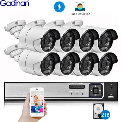 H Ch Mp Poe Nvr Outdoor Security Camera Nvr Kit Face Detection