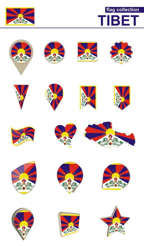 Tibet Flag Collection Big Set For Design 45838272 Vector Art At Vecteezy