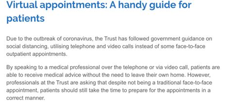 Virtual Appointments A Handy Guide For Patients Fab Nhs Stuff