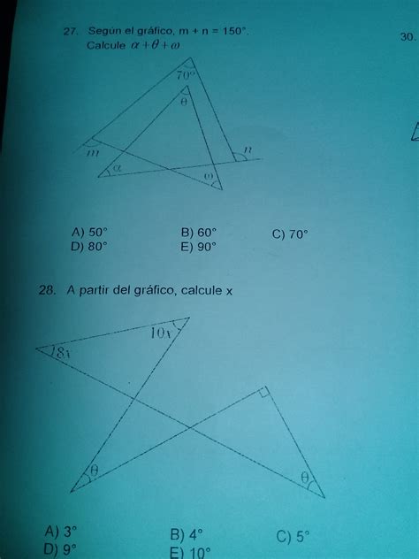 TRIÁNGULOS GEOMETRÍA 27 28 Hola amigos me ayudarian en esta tarea por