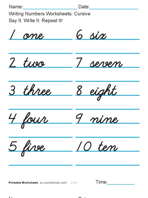 Cursive Alphabet Numbers – AlphabetWorksheetsFree.com