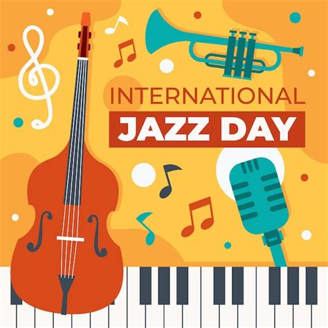 Premium Vector Flat International Jazz Day Illustration