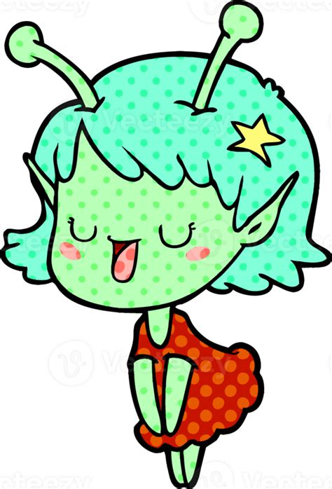 Happy Alien Girl Cartoon 41006443 Png