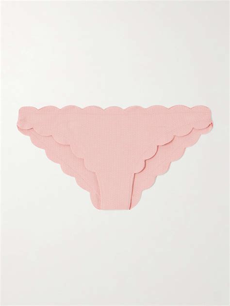 MARYSIA Antibes Scalloped Recycled Seersucker Bikini Briefs NET A PORTER