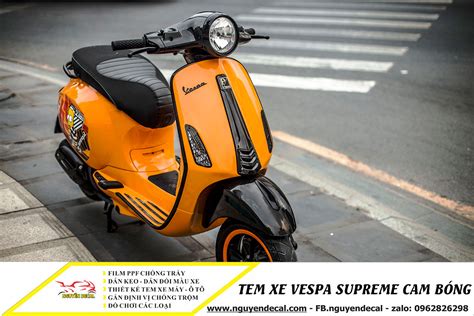 Tem Xe Vespa Supreme Cam B Ng Nguy N Decal Chuy N D N Keo Xe Design