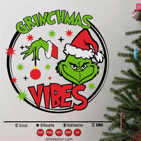 Merry Grinchmas Vibes SVG PNG EPS DXF AI Arts Vector