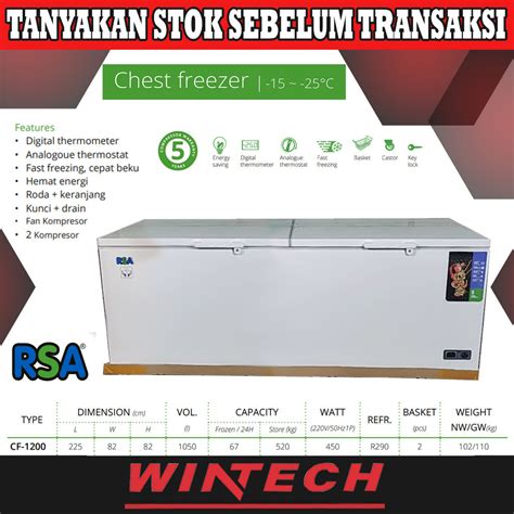 Jual Rsa Cf Cf Cf Chest Freezer Box Pembeku Kabinet