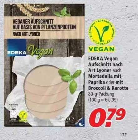 Edeka My Veggie Veganer Aufschnitt Nach Art Lyoner Mortadella Mit