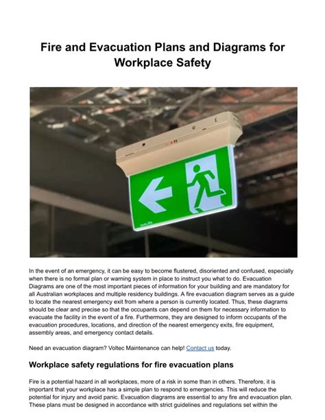 Ppt Fire And Evacuation Plans And Diagrams For Workplace Safety