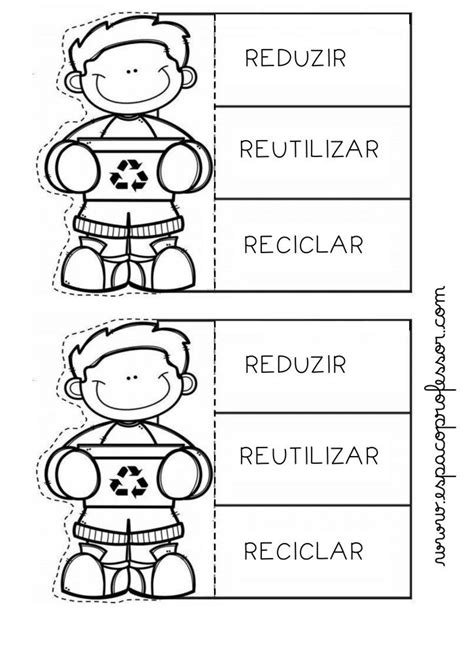 Ficha para produção 3 Rs Earth day activities Flip book Lapbook