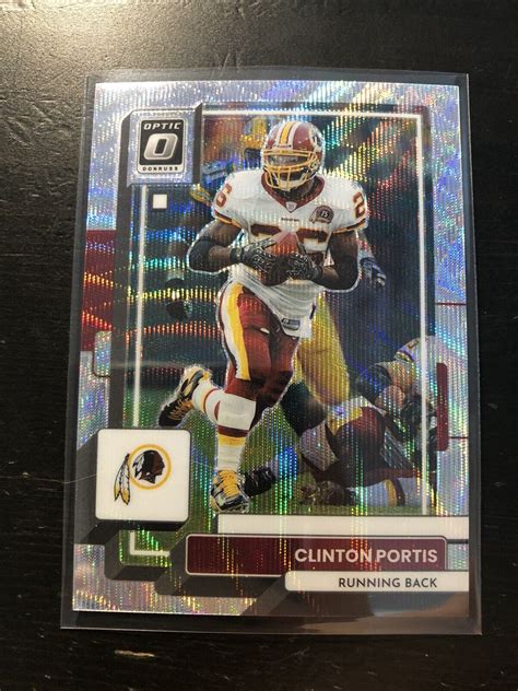 2022 Donruss Optic Premium Silver Wave Prizm 300 Clinton Portis Card