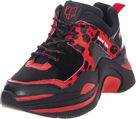 Naked Wolfe Track Sneakers Zapatos Mujer Rojo Negro Amazon Es