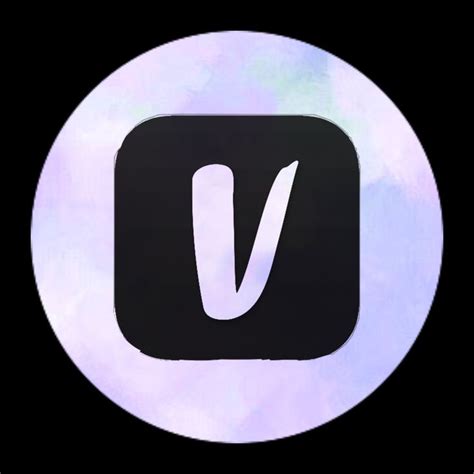 A Black And White Circle With The Letter V In It