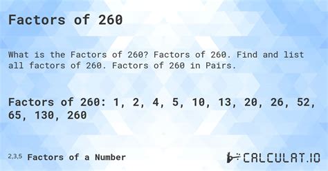 Factors Of Calculatio