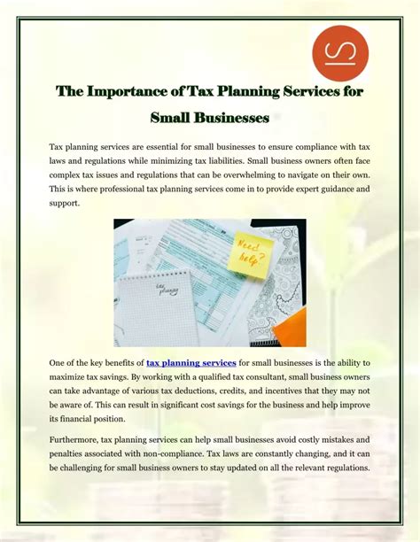 Ppt The Importance Of Tax Planning Services For Small Businesses