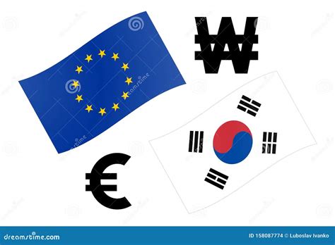 EURKRW Forex Currency Pair Vector Illustration EU And South Korean