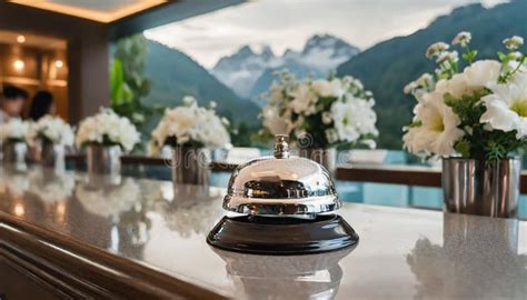 Modern Luxury Hotel Reception Counter Desk With Bell Service Bell