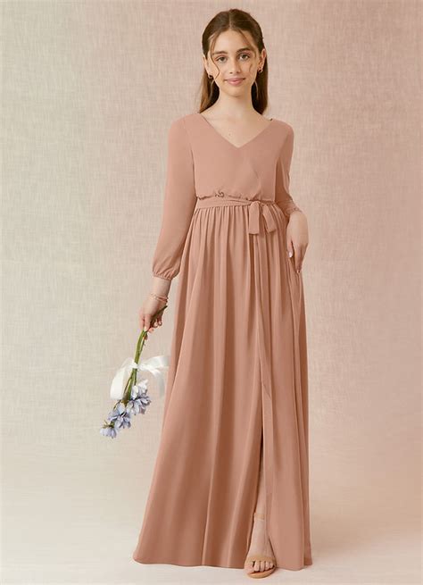 Champagne Rose Azazie Angelica Jbd Junior Bridesmaid Dresses Azazie