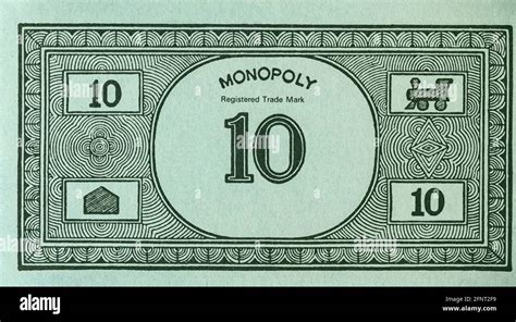 Ten units Monopoly Money Note Close up Stock Photo - Alamy