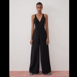 Zara Pants Nwt Nude Pink Floral Print Flowy Jumpsuit Poshmark