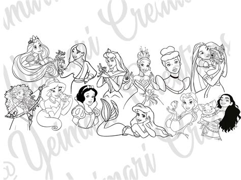 All Disney Princesses Colouring Pages