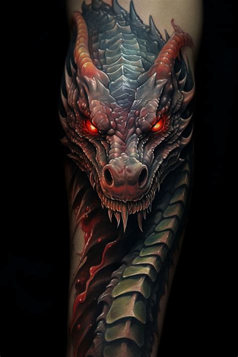 Fake Dragon Sleeve Tattoo Stickers Adults for Women Temporary Neck Long Lasting Temp Realistic ...