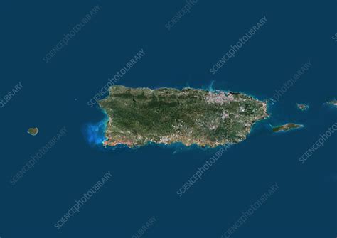 Puerto Rico, satellite image - Stock Image - C059/1465 - Science Photo Library