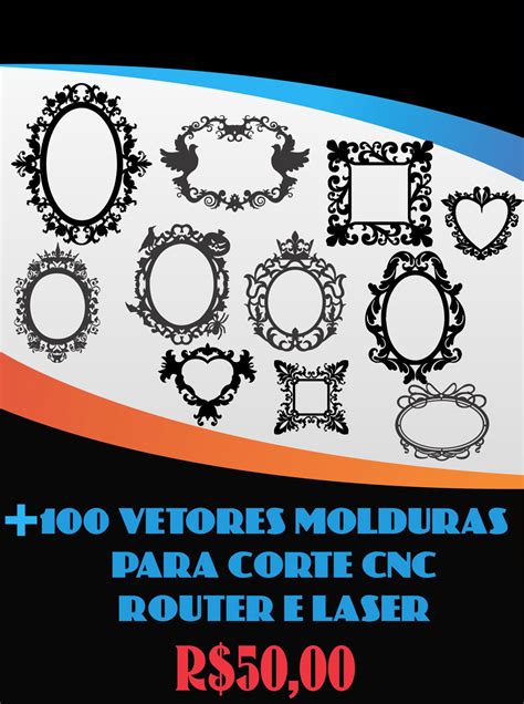 Vetores De Molduras Para Corte Em Cnc Routerlaser Cdrdxf No Elo7